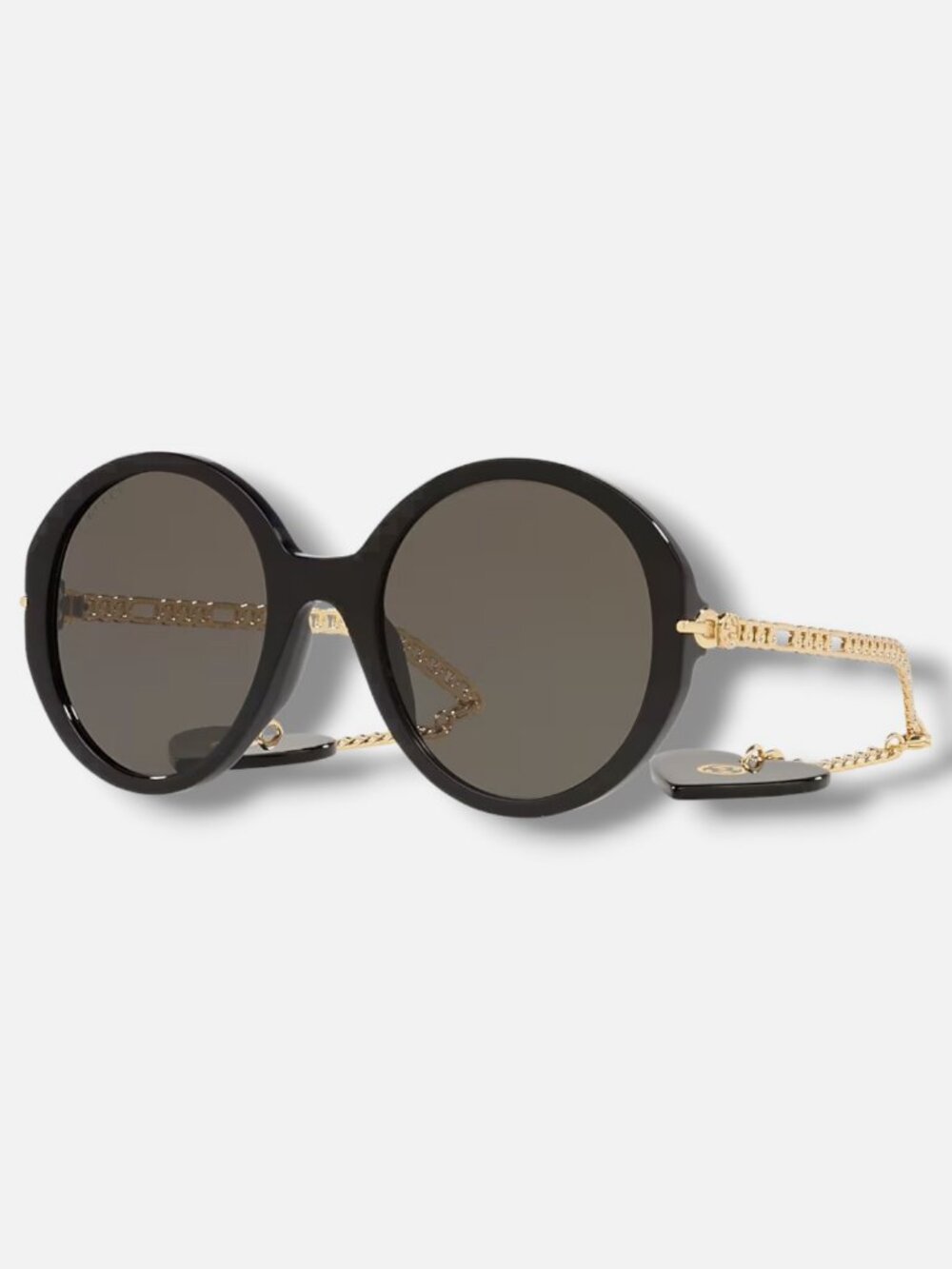 Gucci GG0726S Women's Black Round Sunglasses 56-23-135